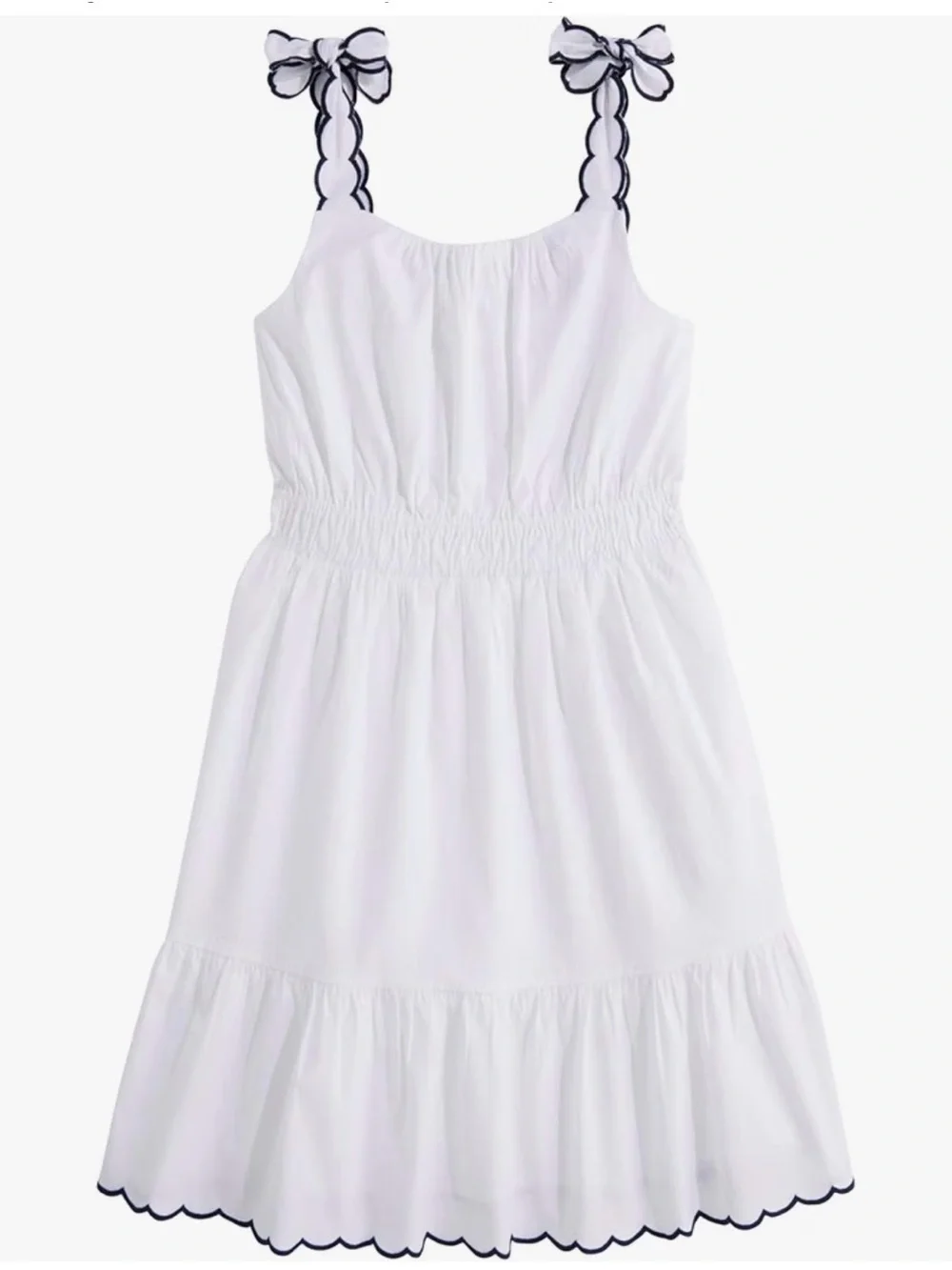 Brand new White Scalloped Strap Sundress for Girls